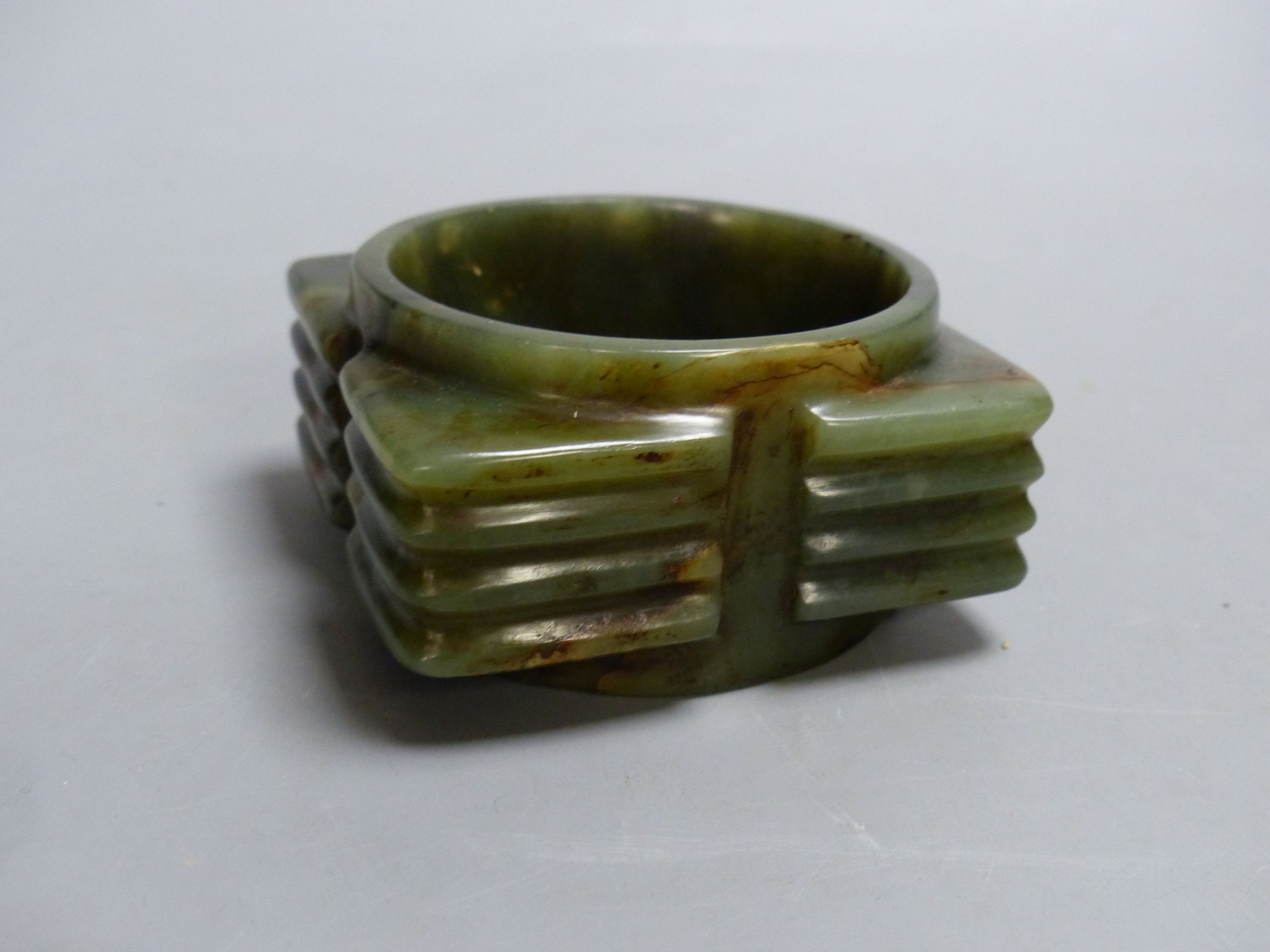 Seven Chinese jade or hardstone carvings, largest 15.5 cm